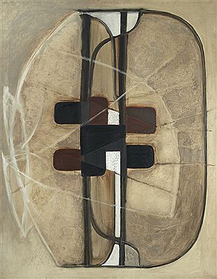 Sample artwork by Jean Piaubert (1900 - 2002), known for pure abstract painting, organic forms - View similar artists and auction records
