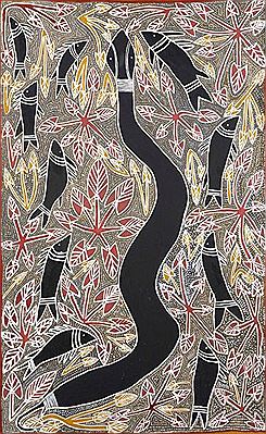 Lightning Snake by Jimmy Djelminy - Auction record, sale price, and art valuation. Compare with similar artists and explore comparable artworks.