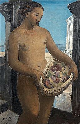 Nu à la corbeille de fruit