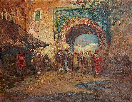 LA PORTE BLEUE À MEKNÈS THE BLUE GATE AT MEKNES by Charles Henri Gaston Dagnac-Riviere - Auction record, sale price, and art valuation. Compare with similar artists and explore comparable artworks.