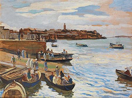 DÉBARCADAIRE À RABAT LANDING STAGE AT RABAT by Louis Riou - Auction record, sale price, and art valuation. Compare with similar artists and explore comparable artworks.