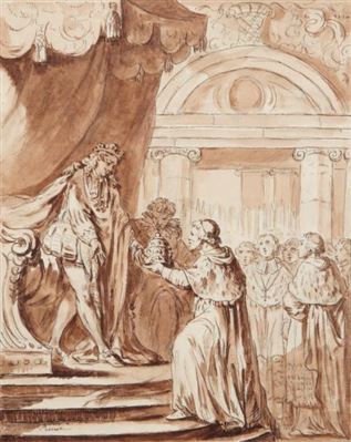 Prélat présentant sa tiare à un roi by Louis Binet - Auction record, sale price, and art valuation. Compare with similar artists and explore comparable artworks.