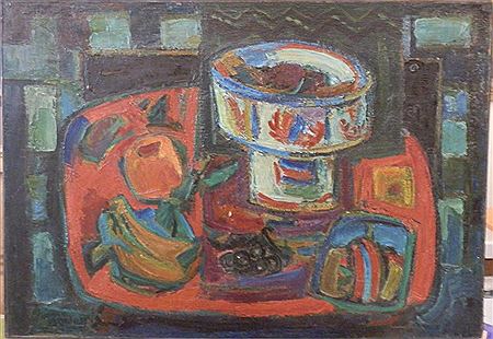 Composition au compotier et aux fruits