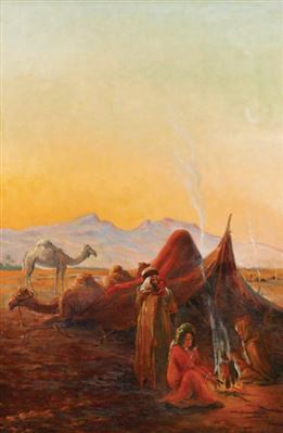 BÉDOUINS AU CAMPEMENT BEDOUINS IN AN INCAMPEMENT