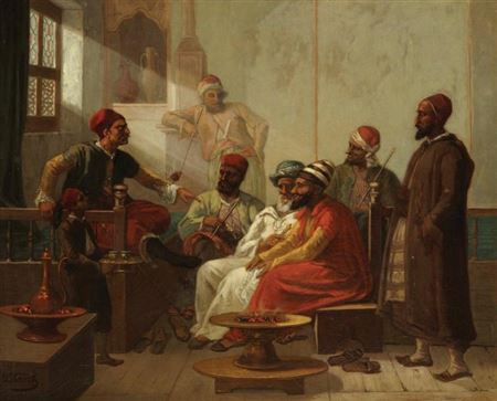 SCÈNE DE CAFÉ EN TURQUIE A CAFE IN TURKEY by Julius Josephus Gaspard Starck - Auction record, sale price, and art valuation. Compare with similar artists and explore comparable artworks.