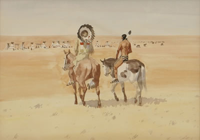 (1) Sioux Visiting Cheyennes (2) The Council (3) Indians Attacking the Stage