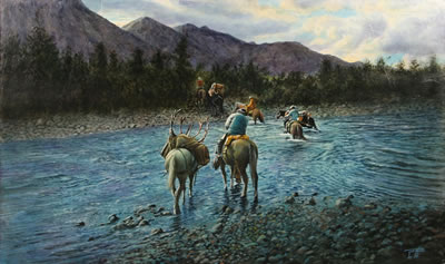 Sample artwork by Dennis Ski Torzeski (1945 - 2025), known for landscape painting - View similar artists and auction records