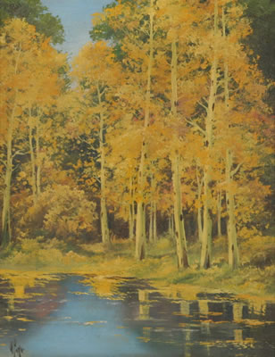 Aspens and Lake