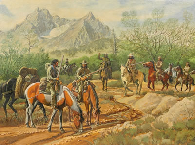 Capt Jedediah Smith & Co. at the Sweetwater Rendezvous 1824