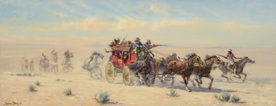 Sample artwork by Harland Young (1924 - 2015), known for western subject painting and sculpture-portrait, horse genre - View similar artists and auction records