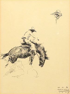 #145 Bucking Horse and Cowboy