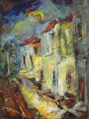 Jerusalem street scene by Bracha (Braha) Binyamini - Auction record, sale price, and art valuation. Compare with similar artists and explore comparable artworks.