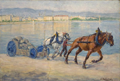 Horses and carriage by Lorand Zubriczky - Auction record, sale price, and art valuation. Compare with similar artists and explore comparable artworks.