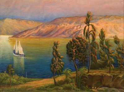 Sea of Galilee at Dusk by Aharon Schaul Schur - Auction record, sale price, and art valuation. Compare with similar artists and explore comparable artworks.