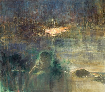 The Artist overlooking Jaffa landscape