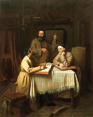 Theological discussion, 1863 by Edouard Moyse - Auction record, sale price, and art valuation. Compare with similar artists and explore comparable artworks.