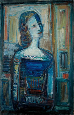 Sample artwork by Pinchas Abramovich (1909 - 1986), known for expressionist, abstract figure, landscape and composition painting - View similar artists and auction records