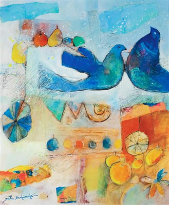 Landscape with doves