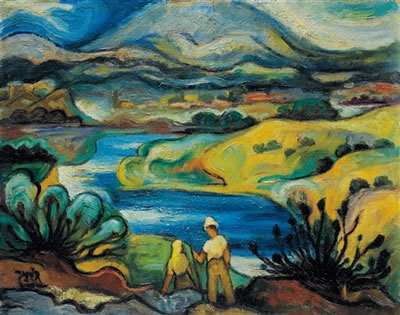 Couple sitting by Lake Kinereth