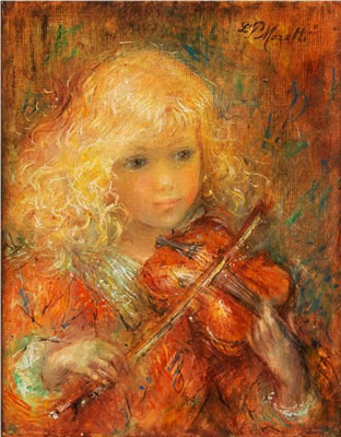 Jeune fille au violin by Lucien Philippe Moretti - Auction record, sale price, and art valuation. Compare with similar artists and explore comparable artworks.