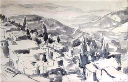 Landscape with trees by Judith Yellin - Auction record, sale price, and art valuation. Compare with similar artists and explore comparable artworks.