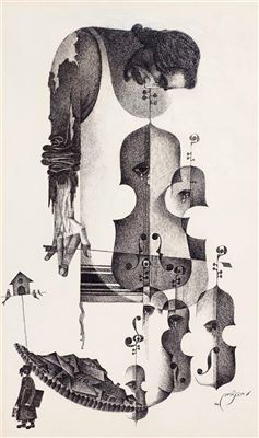 Crying violins by Moshe Bernstein - Auction record, sale price, and art valuation. Compare with similar artists and explore comparable artworks.
