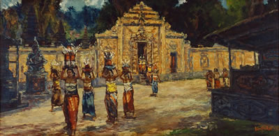 Galungan Ceremony in the Pura (Upacara di Bali), ca. 1965