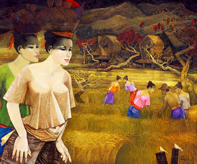 Sample artwork by I Wayan Pengsong (Born 1943), known for painting - View similar artists and auction records
