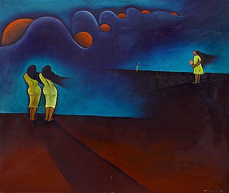 Sample artwork by Amang Rahman Jubair (1931 - 2001), known for painting - View similar artists and auction records