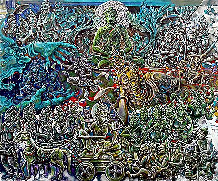 Sample artwork by Rilantono (Born 1960), known for painting - View similar artists and auction records