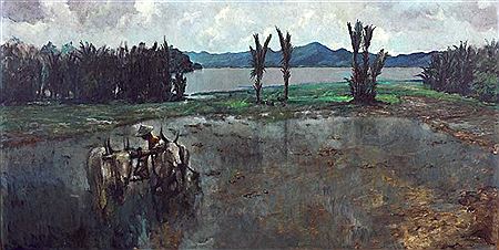 Membajak Sawah by Henk Ngantung - Auction record, sale price, and art valuation. Compare with similar artists and explore comparable artworks.