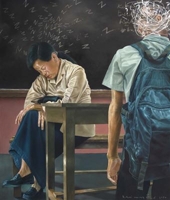 Sample artwork by A Hadi Mas'ud (Born 1966), known for painting - View similar artists and auction records