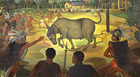 Bull Sacrifice, 1975 by Soedibio - Auction record, sale price, and art valuation. Compare with similar artists and explore comparable artworks.