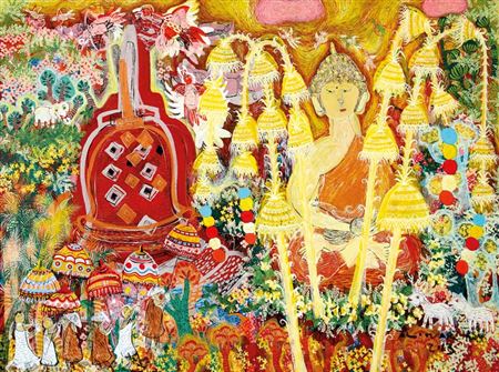 Sample artwork by Klowor Waldiyono (Born 1968), known for painting - View similar artists and auction records