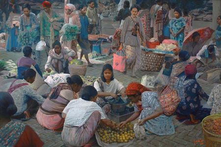 Sample artwork by Inanta Hadipranoto (Born 1948), known for painting - View similar artists and auction records