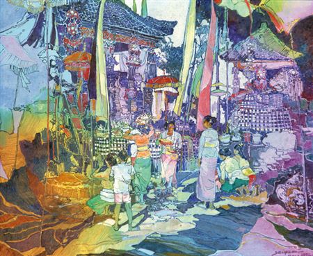 Temple Festival, 1992 by Sen Pao - Auction record, sale price, and art valuation. Compare with similar artists and explore comparable artworks.