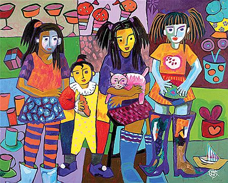 Four Sisters by Juni A Wulandari - Auction record, sale price, and art valuation. Compare with similar artists and explore comparable artworks.