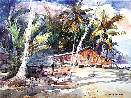 Sample artwork by Mansor Ghazali (20th Century), known for painting - View similar artists and auction records
