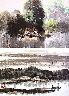 Village 1; Village 2 (2) by Weibao Wang - Auction record, sale price, and art valuation. Compare with similar artists and explore comparable artworks.