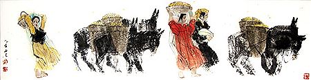 Going to Market, 1995 by Xiguang Ma - Auction record, sale price, and art valuation. Compare with similar artists and explore comparable artworks.