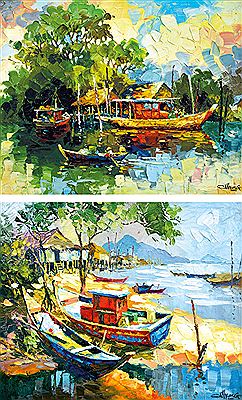 Fishing Village, 2002; Resting Boats, 2001 (2)