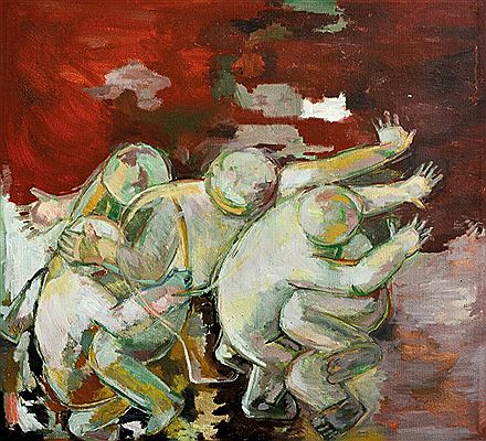 Sample artwork by Heng Eow Lin (Born 1946), known for abstract and realist painting and sculpture with themes of motherly love - View similar artists and auction records
