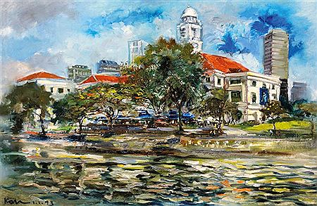 Empress Place by the Singapore River, 1993