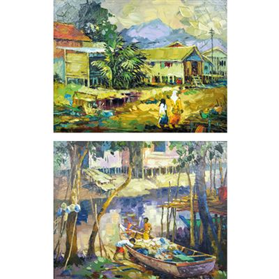 A)Fishing Boat Kuala Kedah b)Homeward by Choh Kheong - Auction record, sale price, and art valuation. Compare with similar artists and explore comparable artworks.