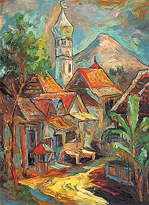 Sample artwork by R M Moerdowo (Born 1919), known for painting - View similar artists and auction records