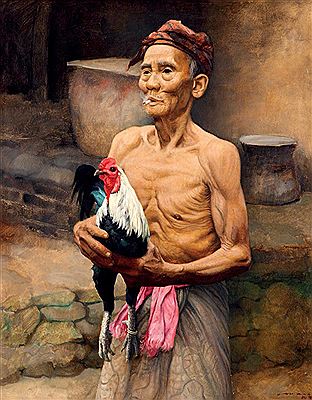 Man and Cockerel, 1991 by Kok Poo - Auction record, sale price, and art valuation. Compare with similar artists and explore comparable artworks.