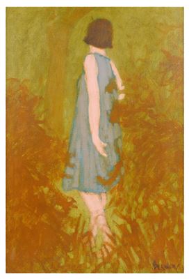 "WOMAN IN BLUE DRESS"