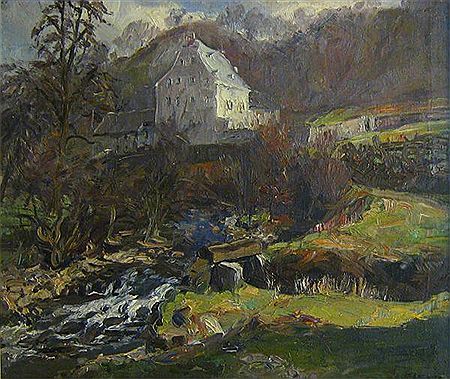 Paysage avec rivière.