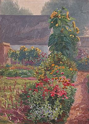 Jardin fleuri. 1900