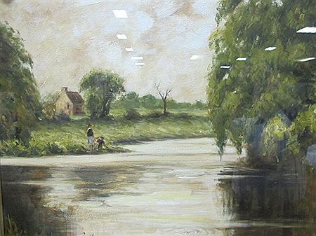 Riverscape with Figures on a Bank